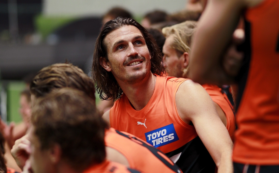 Phil Davis during Greater Western Sydney's official team photo day at Giants HQ on February 8, 2022. Picture: AFL Photos